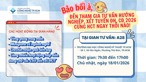 Trường CĐ Công nghệ TP.HCM tham gia Ngày hội tư vấn hướng nghiệp – xét tuyển ĐH, CĐ 2026